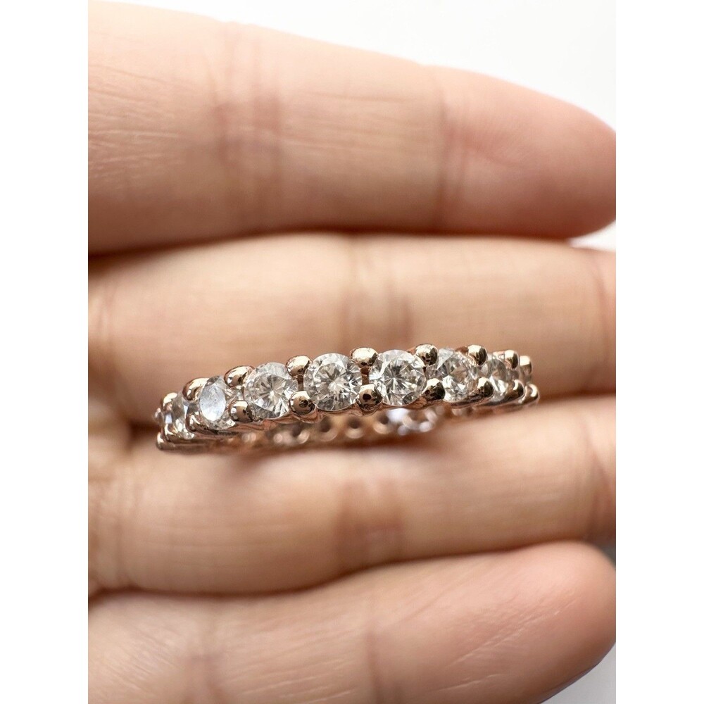 Rose Gold Plated Eternity Band Ring Size 7